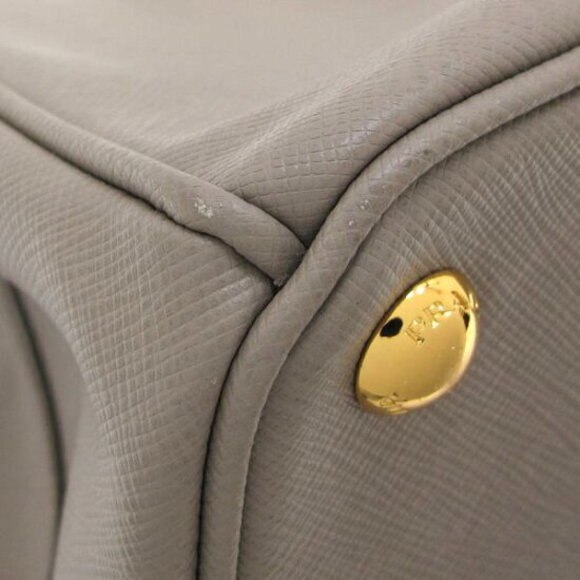 Prada Saffiano Lux leather Galleria double zip tote bag Argilla Gray - Picture 6 of 8